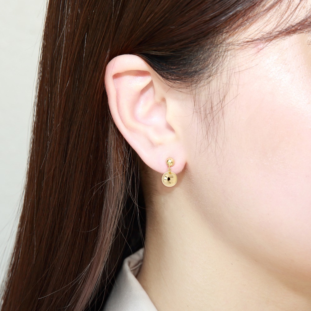 【Angel & Me】Ball 14KGF Gold-filled earrings birthday gift, , large