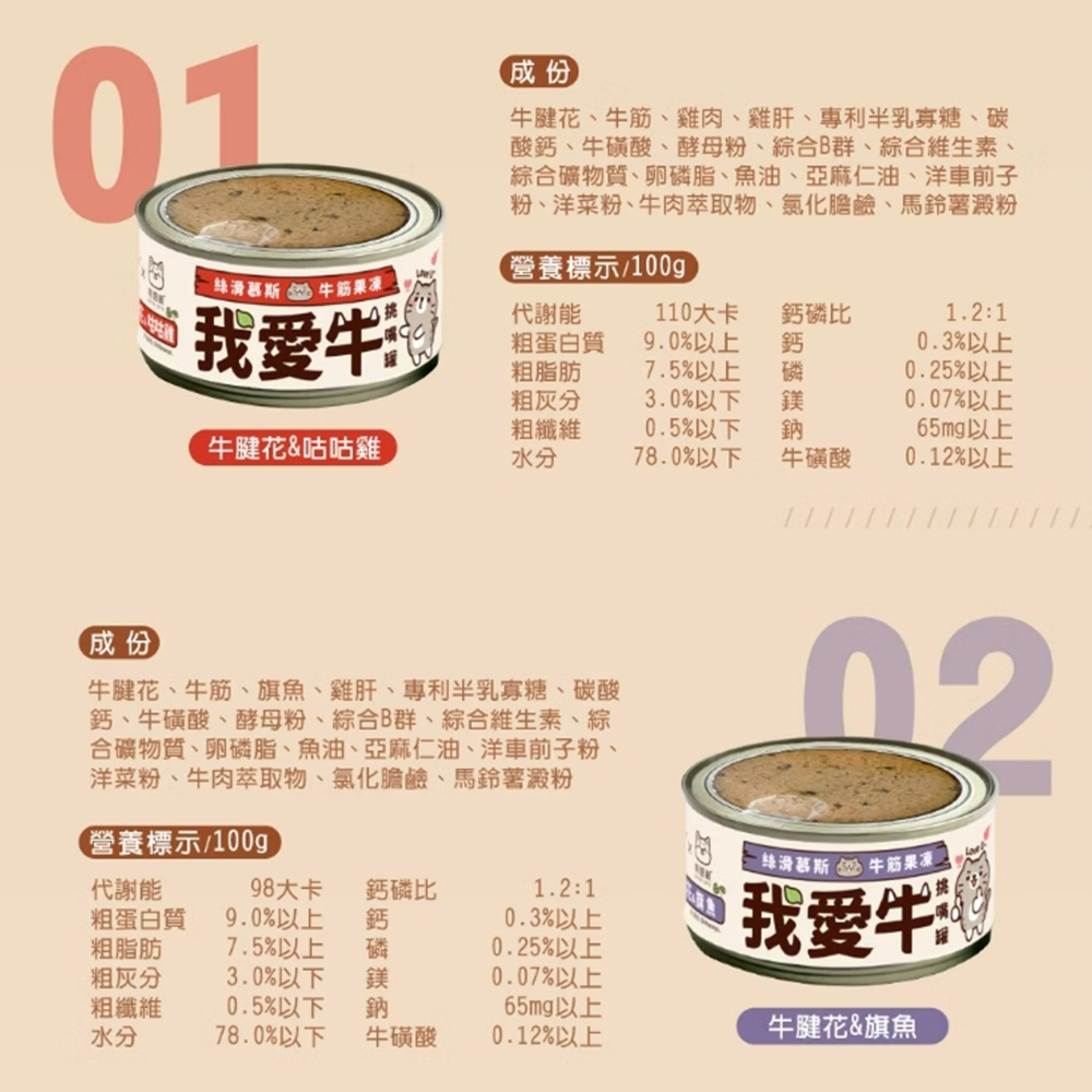 【Mimar 咪碼】我愛牛 牛肉慕斯主食罐 貓罐頭 80g 24罐/箱(全齡貓), , large