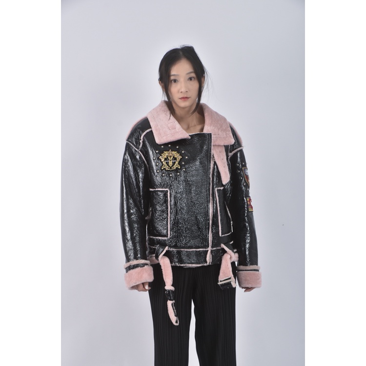 (XL) 皮質珍珠黑色外套二手衣, , large