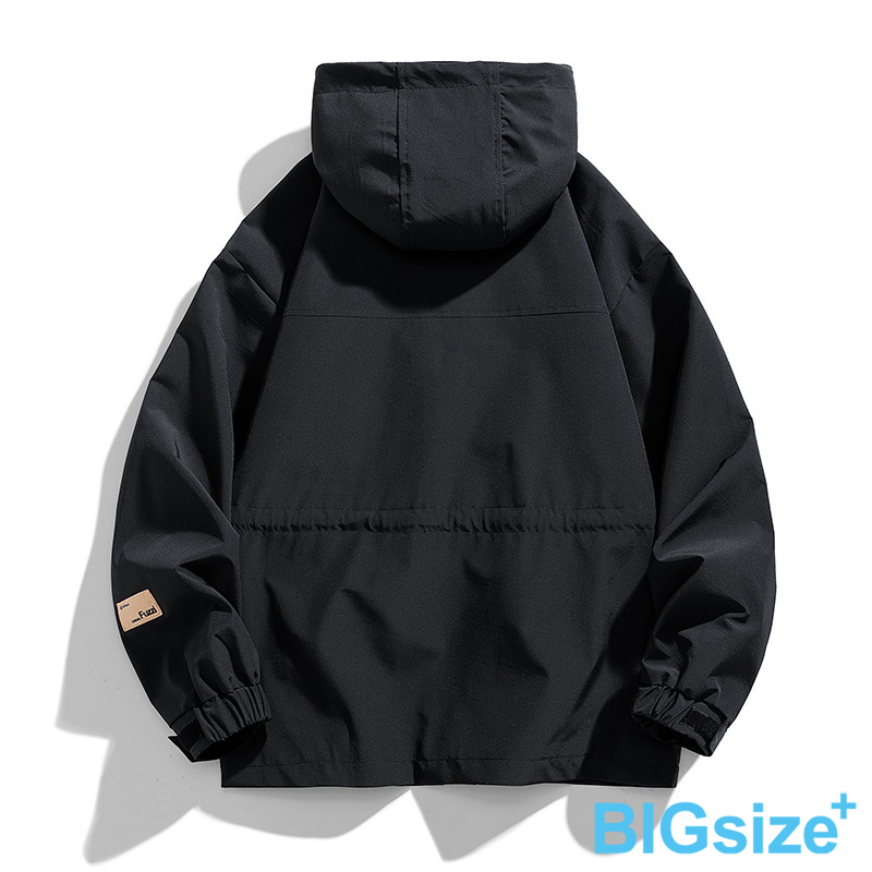 男款 潮流連帽工裝外套-黑/卡其/軍綠-0206032, , large