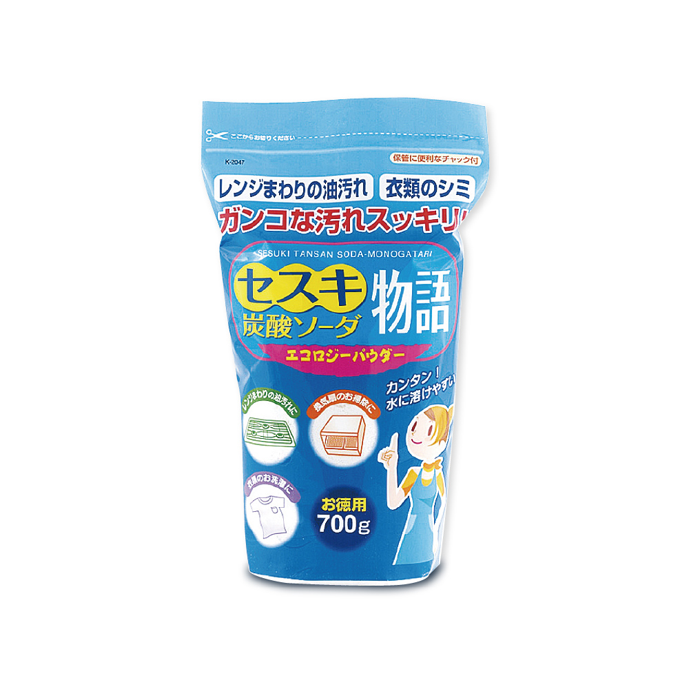 [日日好物]日本Novopin-倍半碳酸鈉廚房爐具強力去油去污粉(藍色袋)700g/袋裝, , large