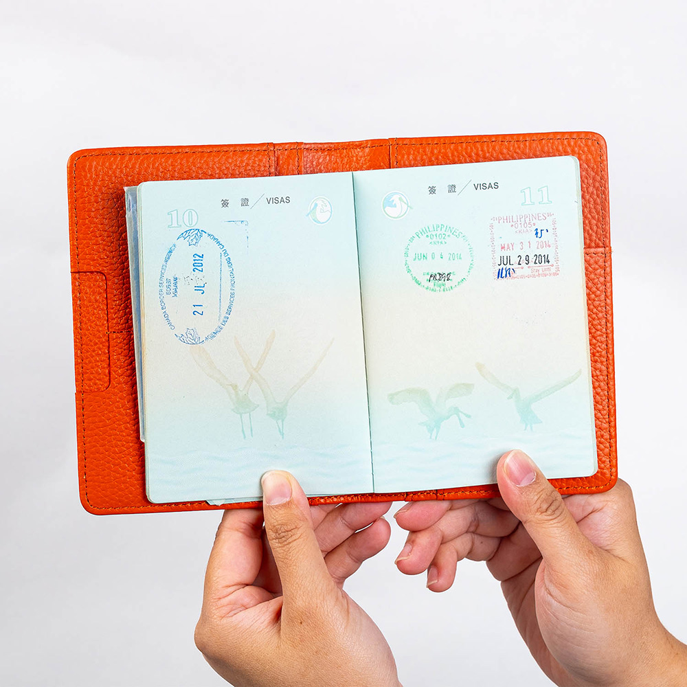 [TRAVELMAR] 隨行皮件護照套-熾陽橘, , large