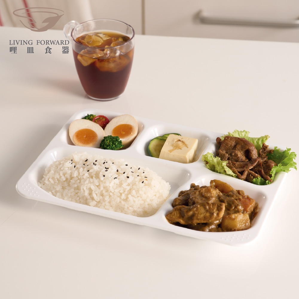 【哩皿食器】台灣製  食品級Tritan 五格餐盤(含上蓋), , large