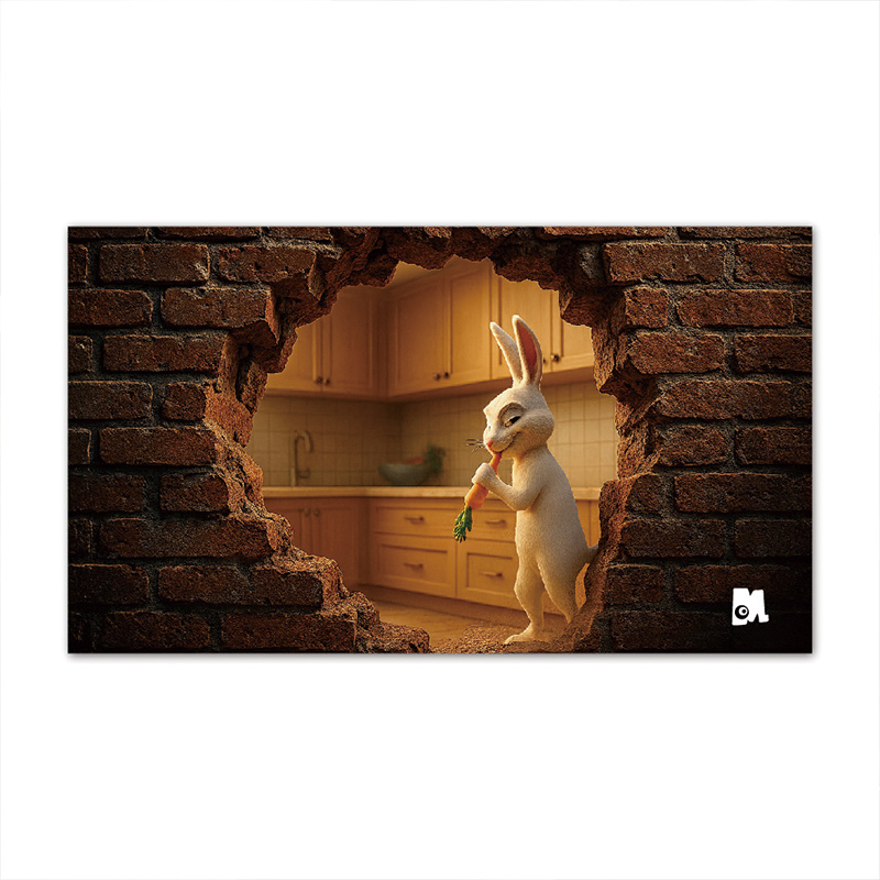 【Monster】 3D Scene Desk Mat (60x34cm) &ndash; Naughty Bunny