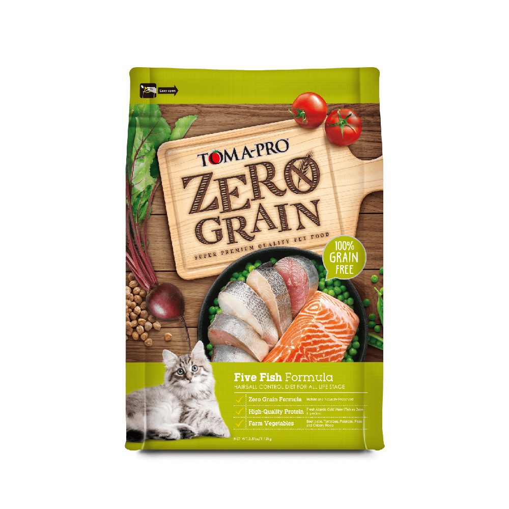 TOMA-PRO 優格 零穀全貓 5種魚 14LB 全齡貓 無穀 貓飼料 鮭魚 5種魚 天然糧, , large