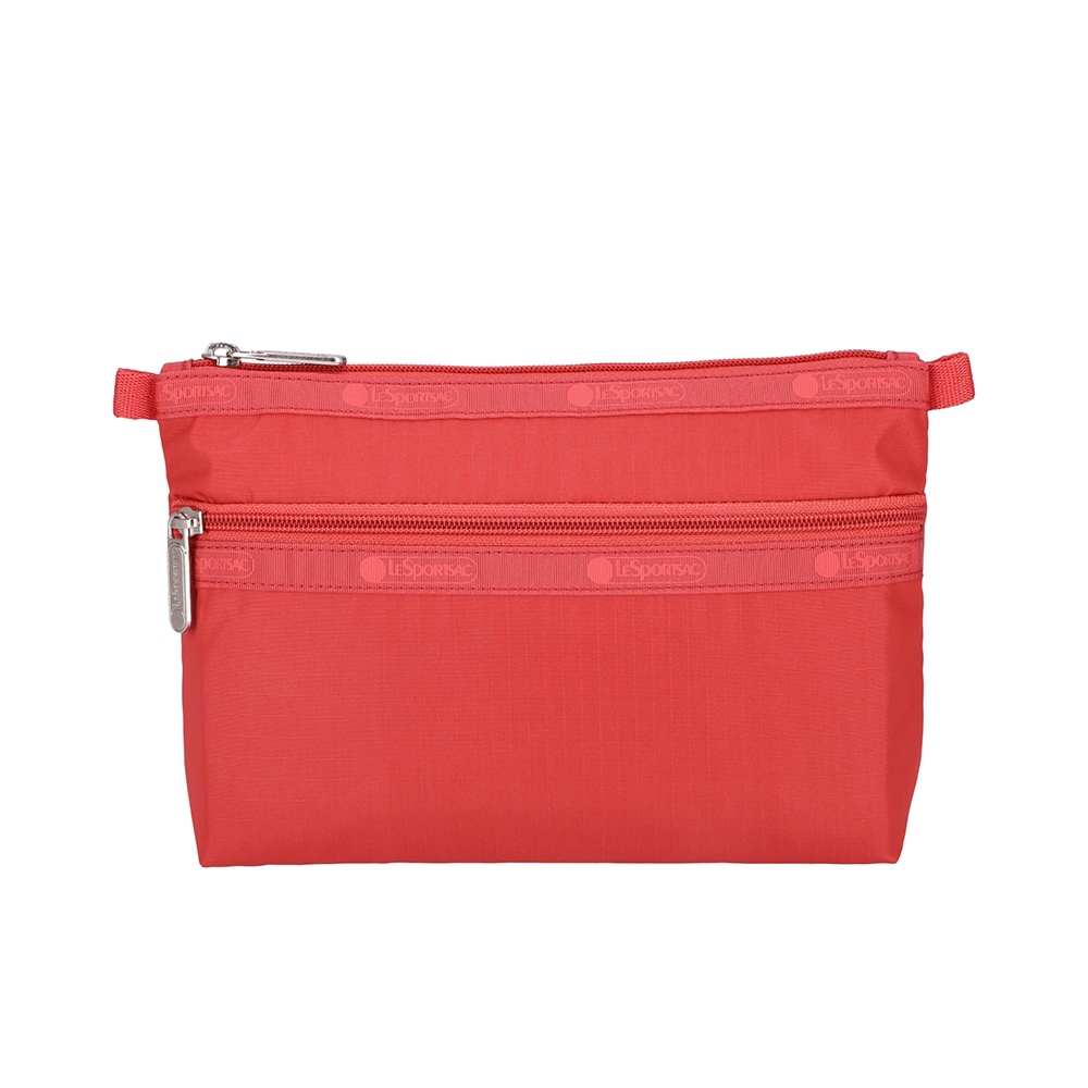 |快速出貨|Lesportsac Cosmetic Clutch 雙層拉鍊收納化妝包/ 玫瑰紅, , large