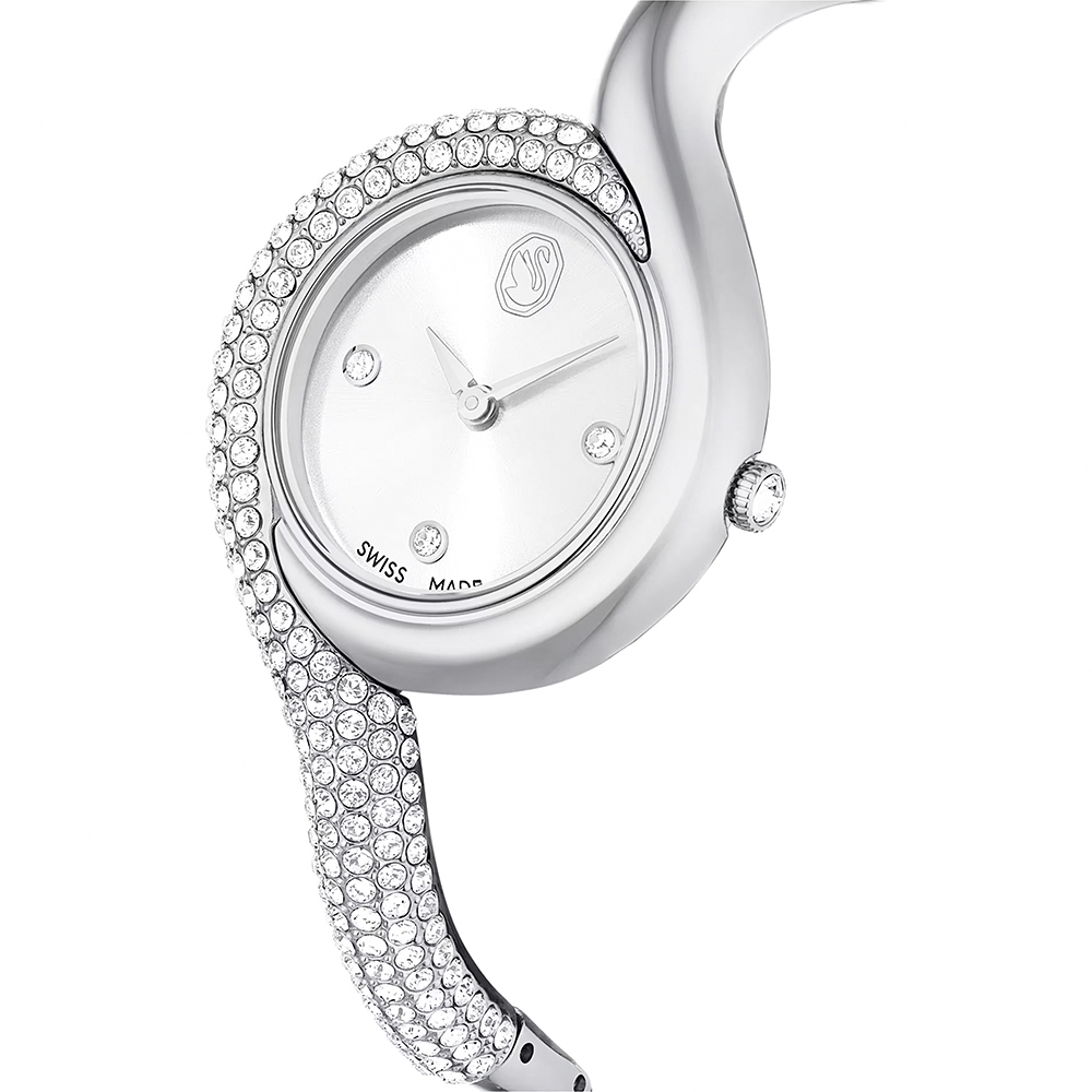 SWAROVSKI 施華洛世奇 Dextera 迷人曲線手鐲式水晶手錶 女錶-29mm 送禮推薦 5700996, , large