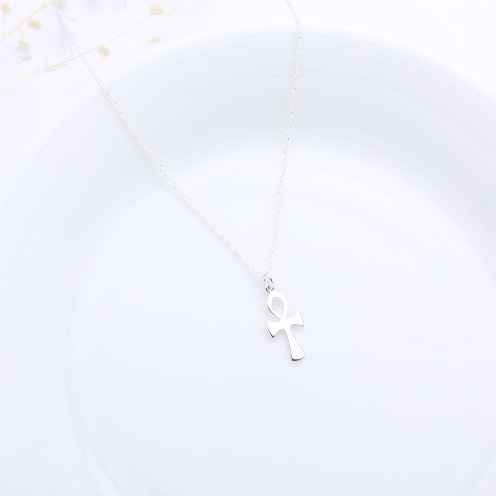 【Angel & Me】Ankh 生命之符 十字架 s925 純銀 項鍊 基督 福音 洗禮 受洗禮物, , large