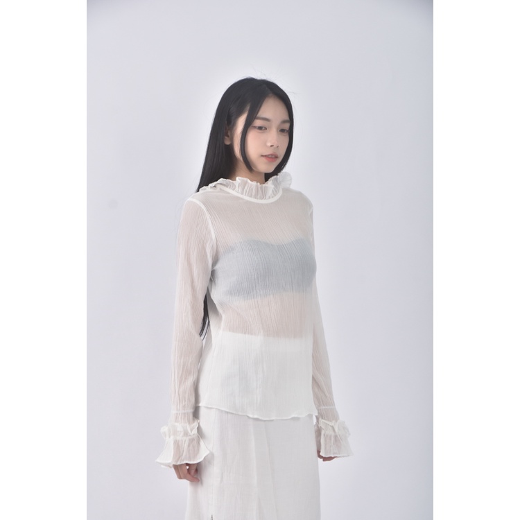 (S) white b日系內搭白色長袖上衣二手衣, , large