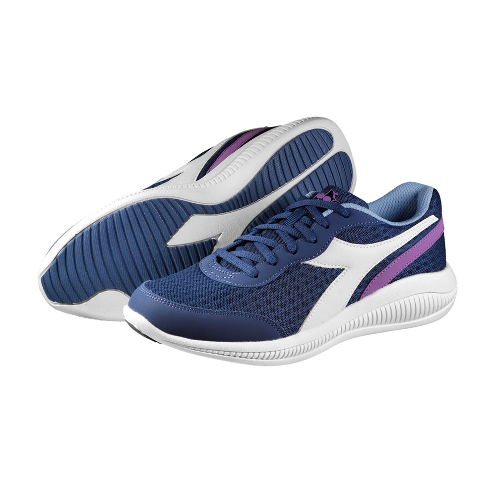 DIADORA迪亞多那 義大利進口 輕量運動慢跑鞋 EASY RUN 女運動鞋 女鞋 透氣 輕量 耐磨 防滑 灰 藍, , large