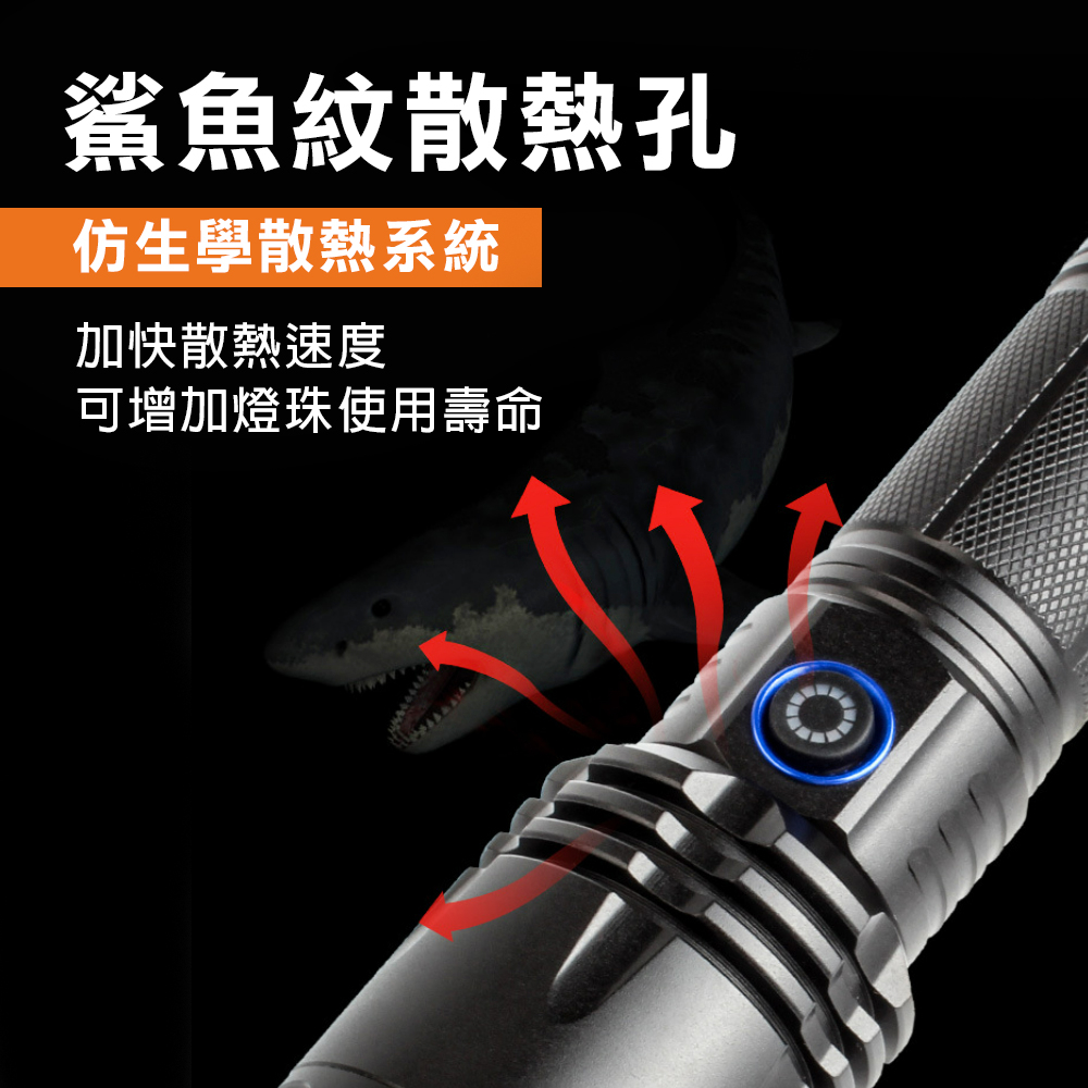 台灣現貨！P50強光手電筒 鋁合金 伸縮變焦 露營燈 Type-C USB充電手電筒 LED手電筒, , large