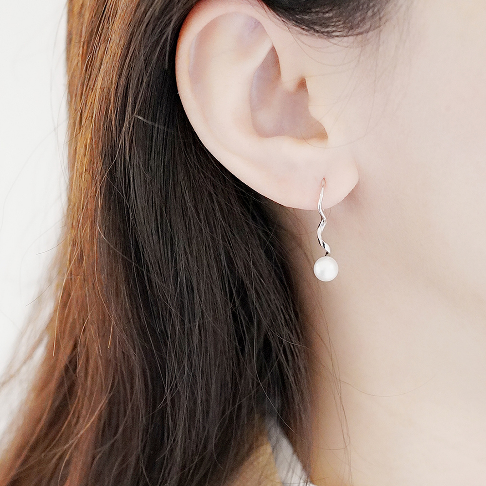 Freshwater Pearl Sterling Silver Earrings, , large