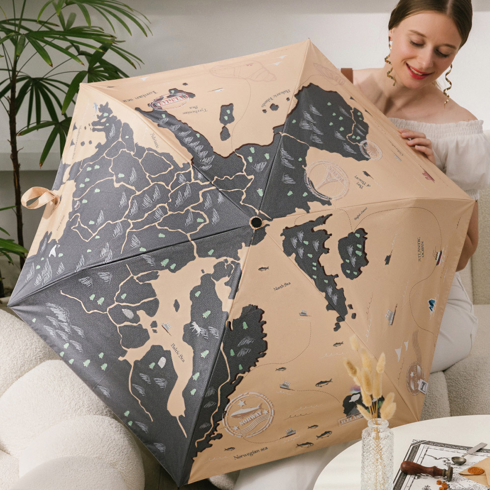 【boy】Sun Shade UV Protection Umbrella- Map of Europe, , large