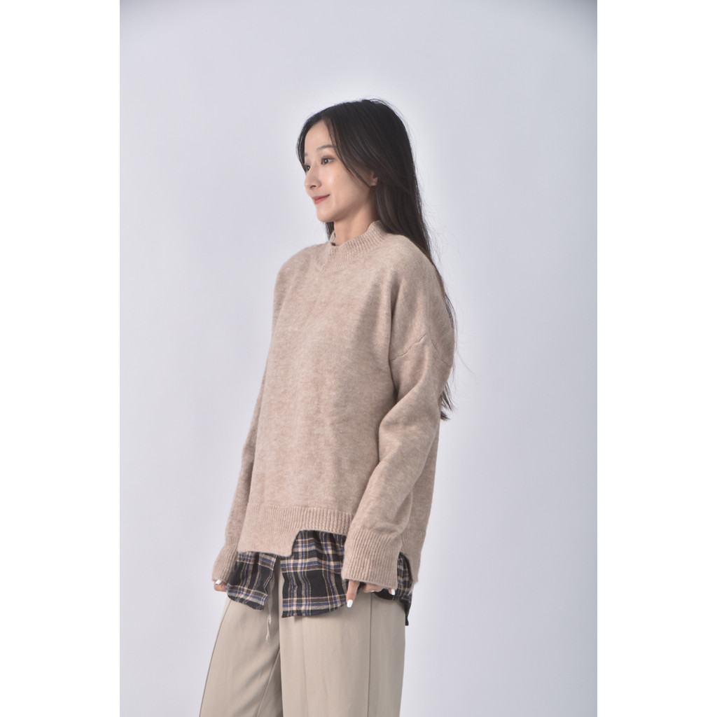 (XL) major made棉質圓領杏色長袖上衣二手衣, , large