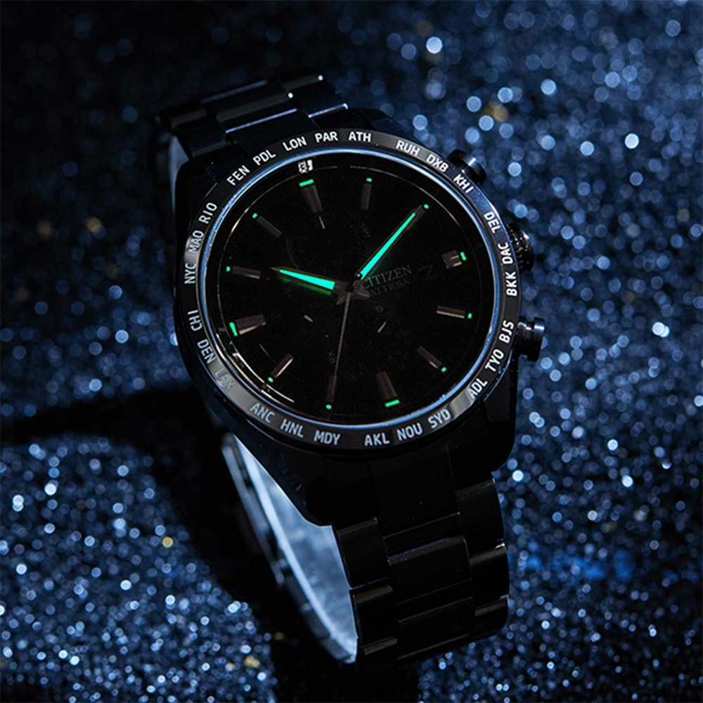 CITIZEN 星辰 100週年限量宇宙幻彩 鈦金屬光動能電波手錶 AT8286-65E, , large