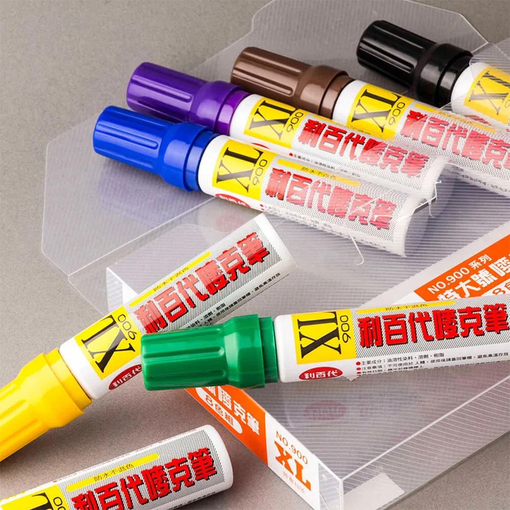 【龍品文創】利百代 900XL特大斜寬尖嘜克筆-黑-1支入, , large