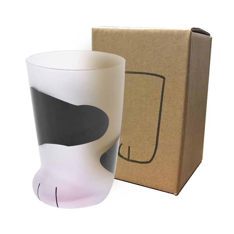 貓掌杯 【多色可選】水晶玻璃杯 貓爪杯 貓腳杯 貓 霧面 水杯 貓掌 貓爪 茶杯 咖啡杯 磨砂 貓腳 貓手 三花, , large