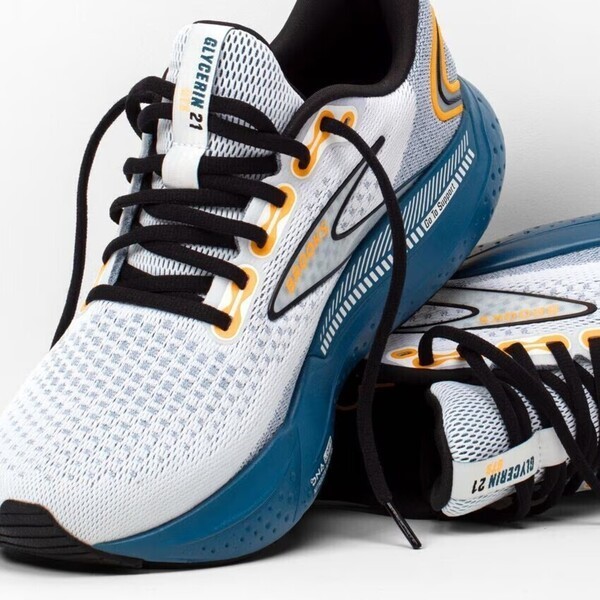 Brooks Glycerin Gts 21 男 慢跑鞋 運動 輕量 緩衝 彈力 白 藍 [1104201D158], , large
