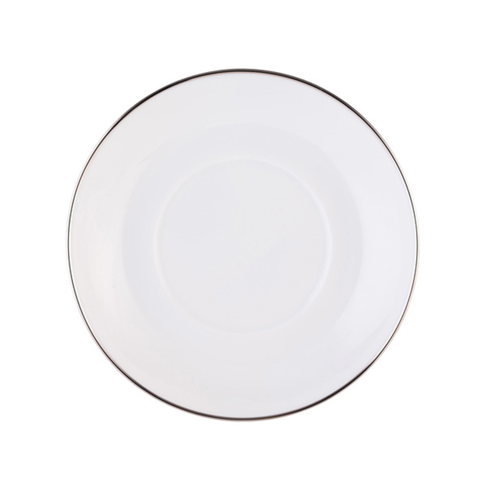 LEGLE-Mil Shaped Cup and Saucer with Silver Rimming, , large