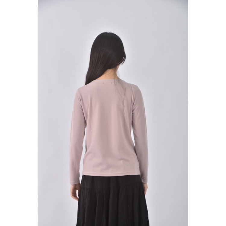 (S) jenny eyelet韓牌質感杏色長袖上衣二手衣, , large