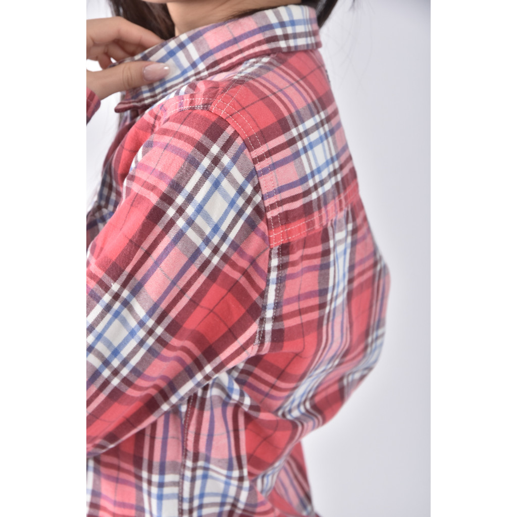 (S) superdry棉質紅色長袖上衣二手衣, , large