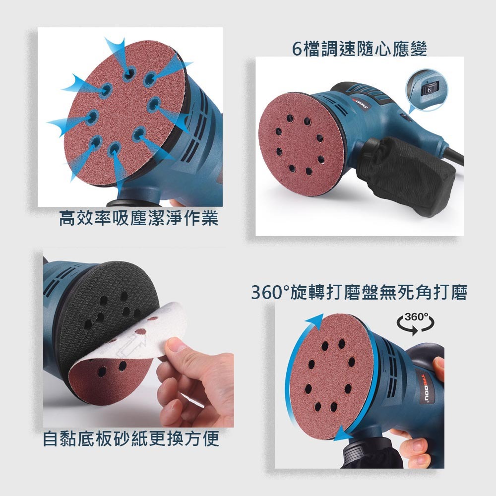 8-hole/110V round sander (randomly selected), , large