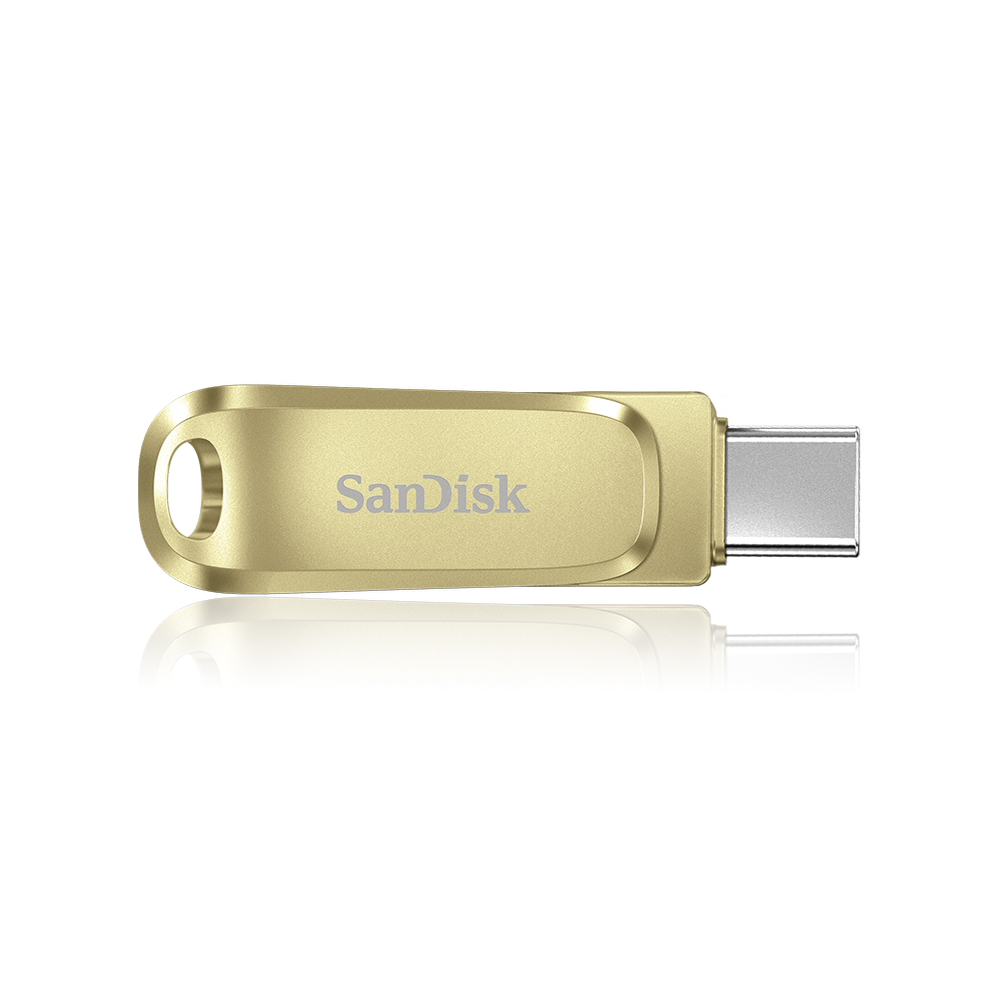 【SanDisk】Ultra Luxe 128G 金色 TYPE-C USB 3.2 雙用 OTG 旋轉隨身碟 讀取速度 400MB/s, , large