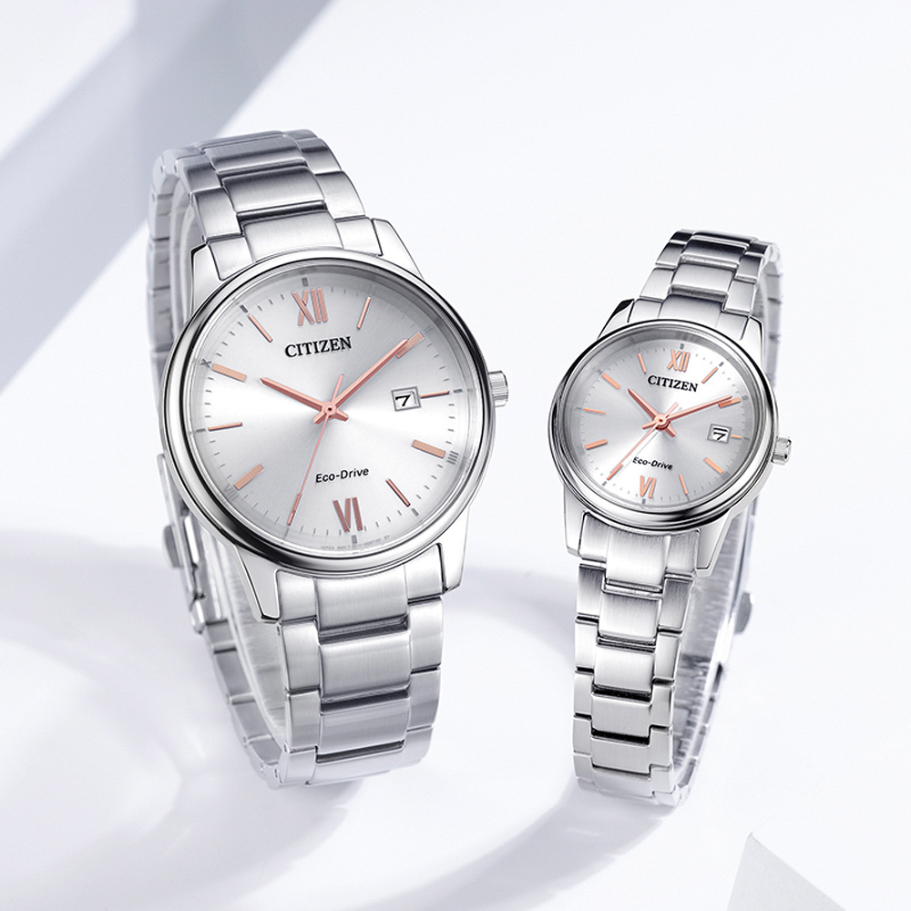 CITIZEN 星辰 光動能簡約女錶-銀 EW2318-73A, , large