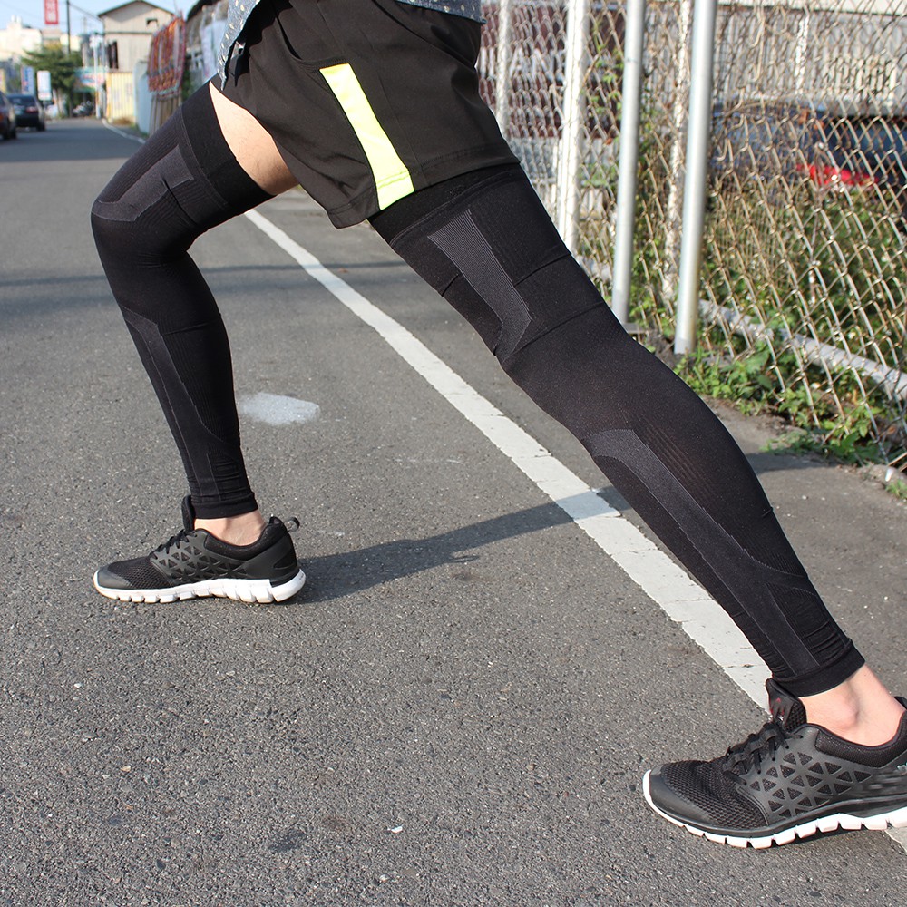 【AREXSPORT台灣製】AS-3420 壓力腿套 壓縮全腿套 壓縮套 護膝腿套 運動腿套 低敏止滑矽膠 登山腿套, , large