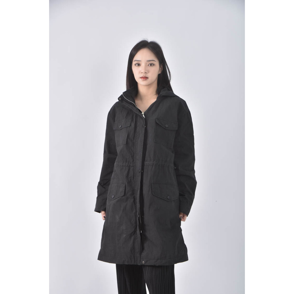 (XL) 風衣黑色外套二手衣, , large