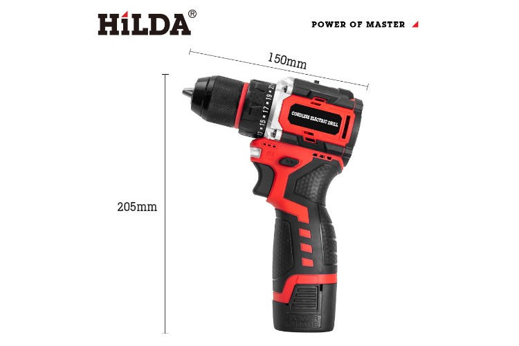 【HILDA】希爾達電動工具 16.8V 雙電 短軸無刷 電鑽起子機 工具箱, , large