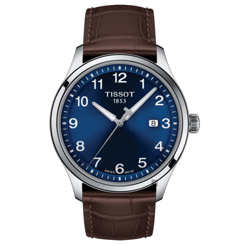 TISSOT天梭紳士XL經典石英手錶-藍x咖啡/41mm T1164101604700, , large