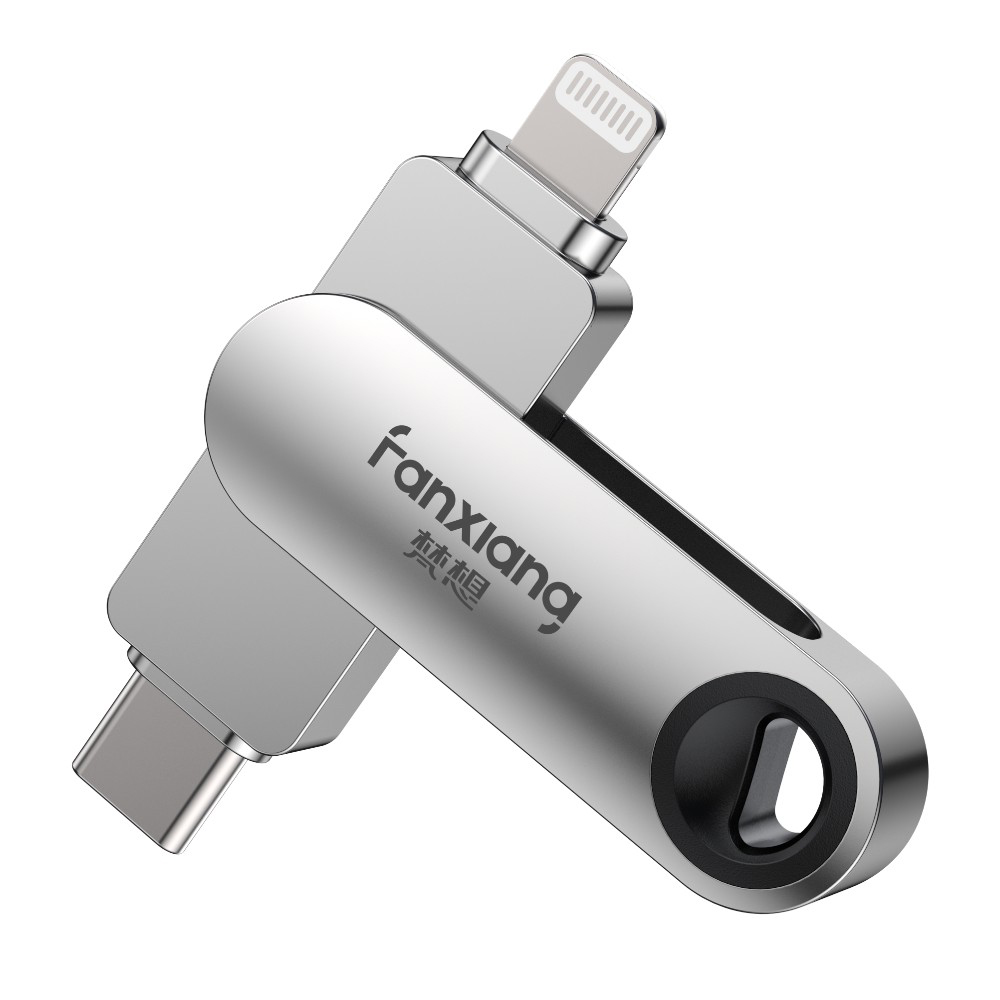 [FANXIANG梵想] iphone隨身碟Lightning + Type-C雙頭使用相同APP介面操作F385-256GB, , large