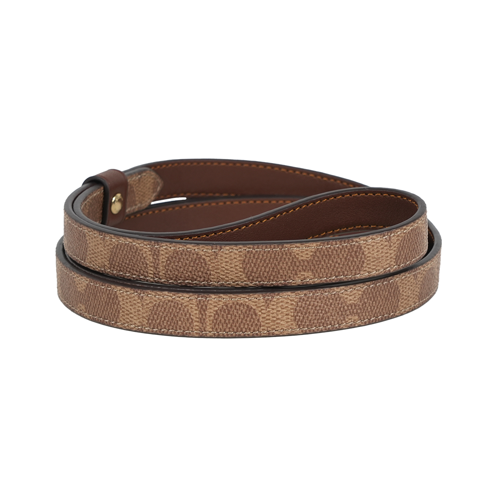 COACH 塗層帆布及皮革小型寵物牽繩(棕褐色/棕色), , large