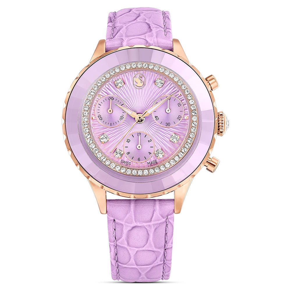 SWAROVSKI 施華洛世奇 Octea Chrono 水晶計時手錶 女錶-37mm(5690804), , large