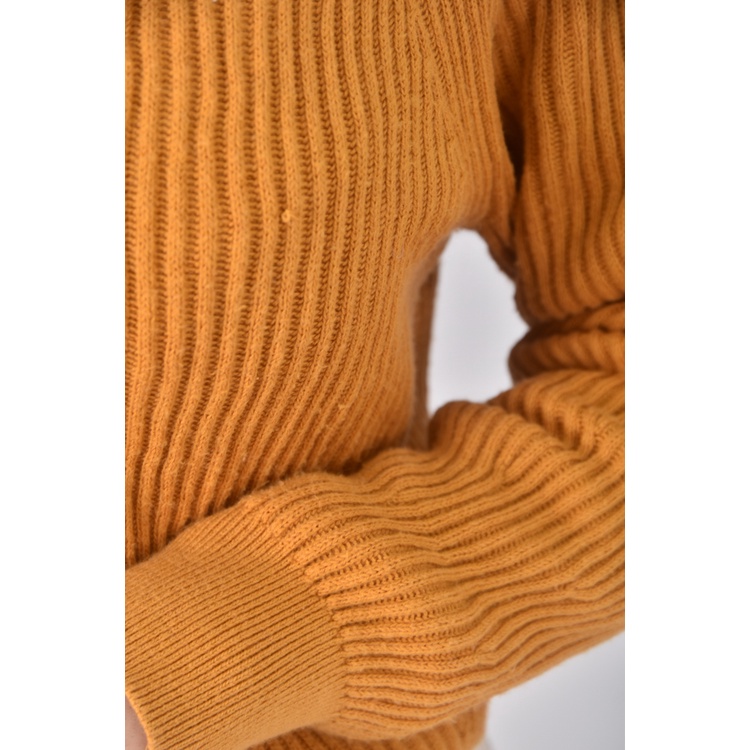 (S) uniqlo質感羊毛棉質V領黃色外套二手衣, , large