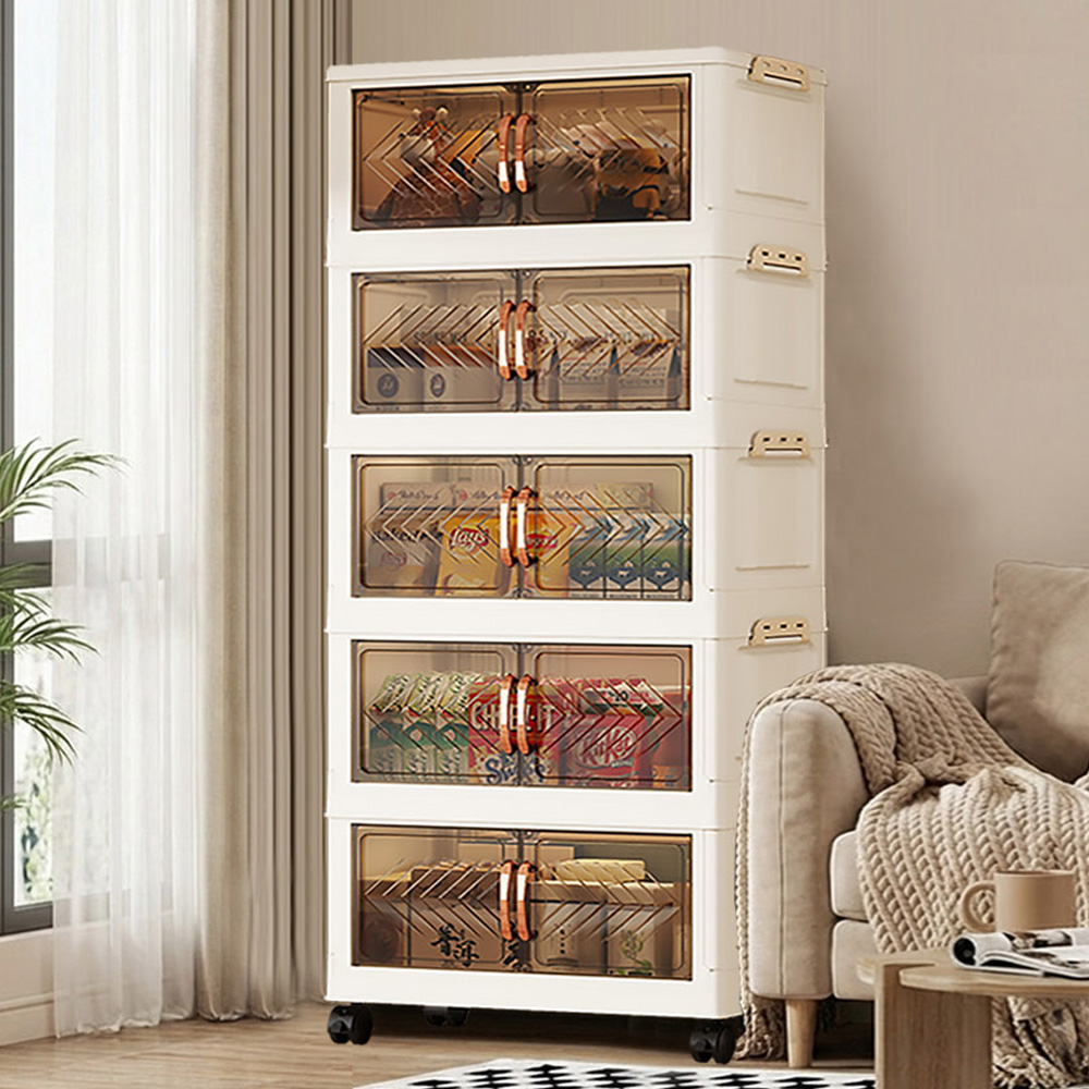 【AOTTO】50面寬雙開門透視磁吸五層折疊收納櫃(AC-5015), , large