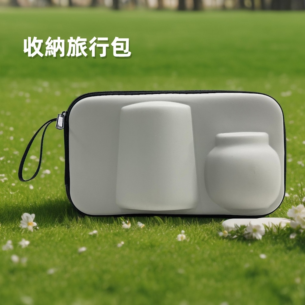 【A&R】六件組 陶瓷旅行茶具組附收納旅行包 -綠色, , large