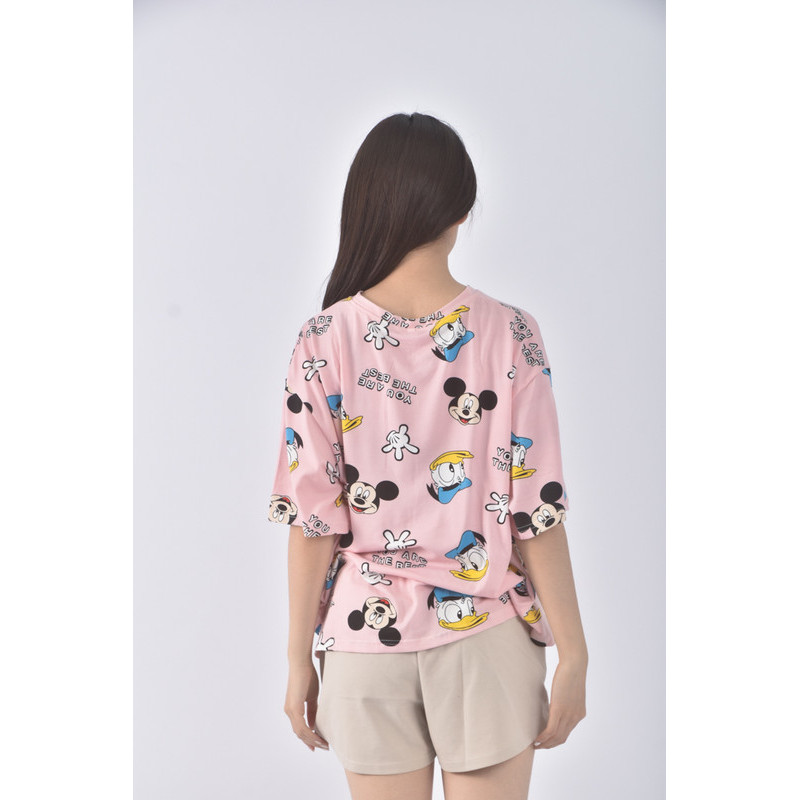(XL) 米奇唐老鴨粉色短袖上衣二手衣, , large