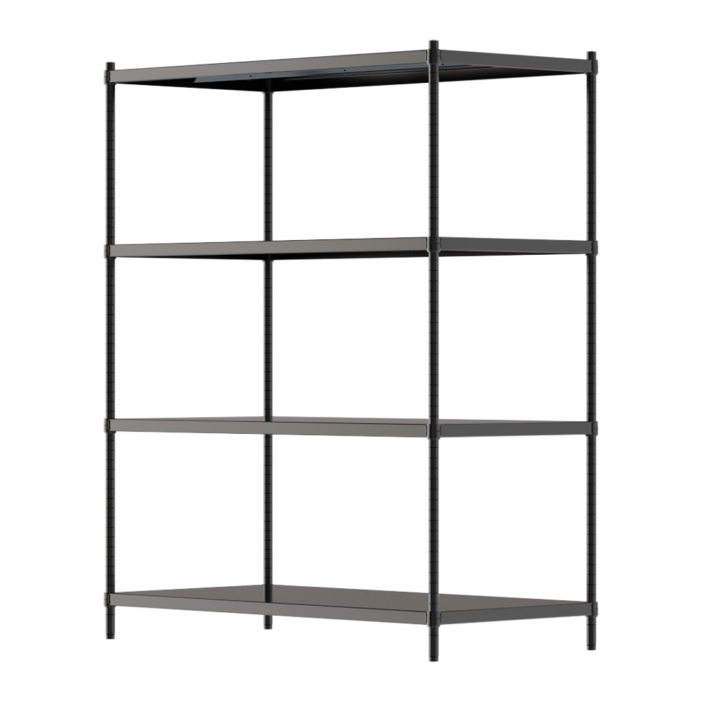 【Y HOUSE】120x60x150 cm 4-layer hole-free iron plate storage rack rack iron rack - black paint, , large