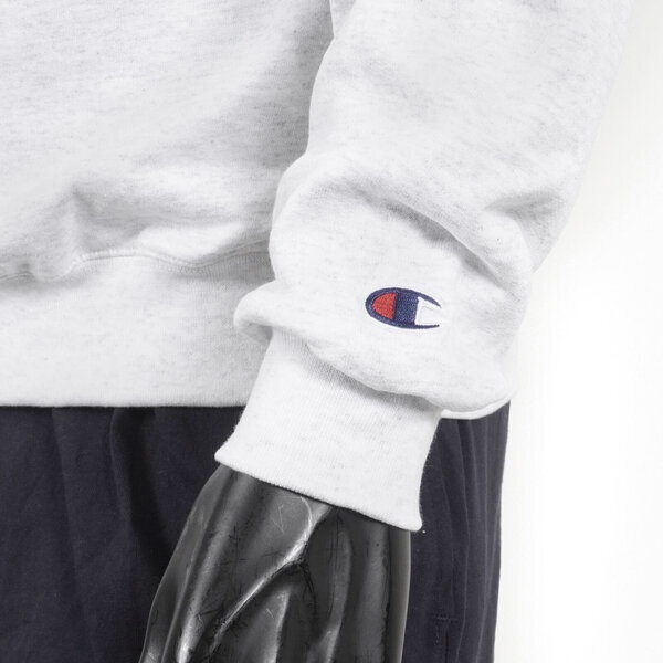 Champion 男 長袖上衣 大學T 美規 高磅數 運動 休閒 內刷毛 保暖 舒適 穿搭 淺灰 [S600-93H], , large