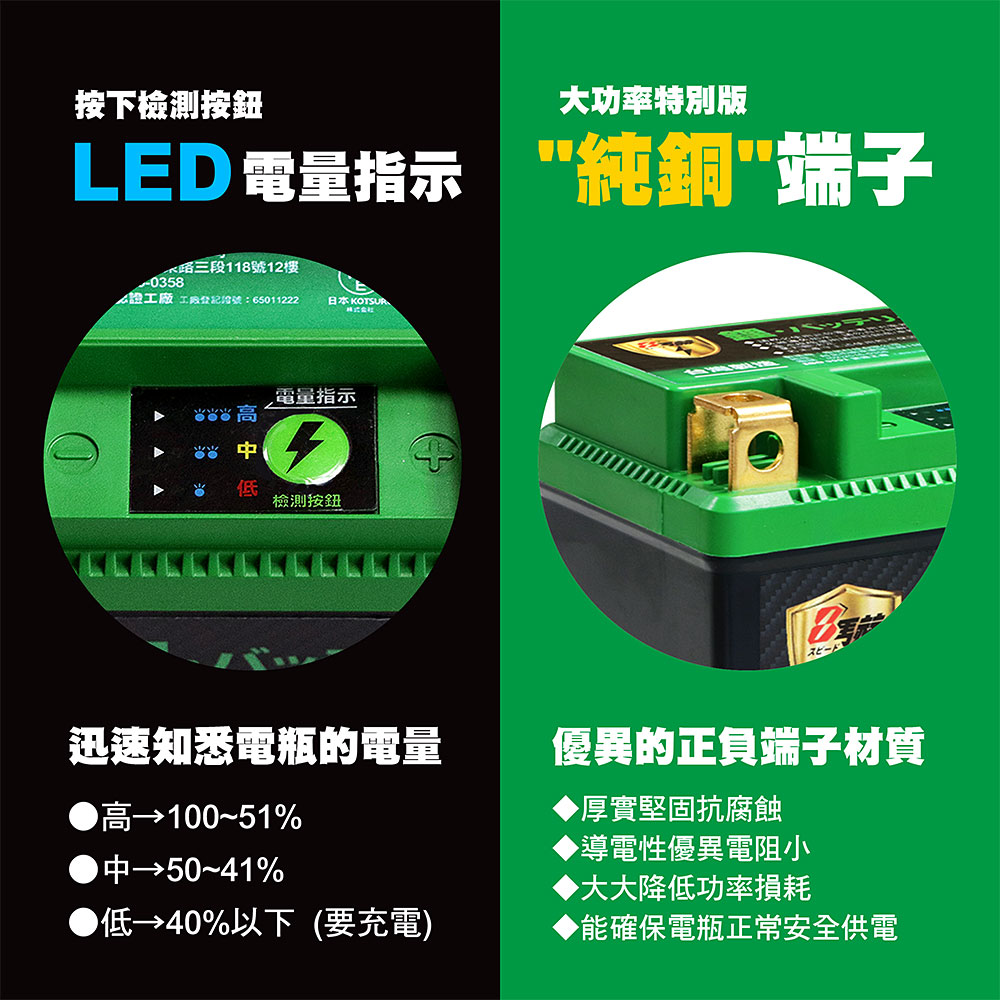 【KOTSURU】MP-12A 8馬赫 鉛轉鋰超動力機車電瓶 鋰鐵啟動電池 12V 300CCA, , large