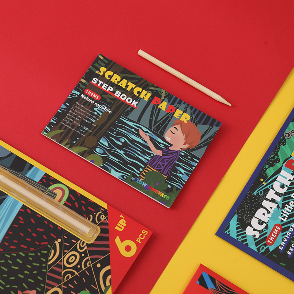 英國 Flower monaco炫彩童話故事刮畫包, , large