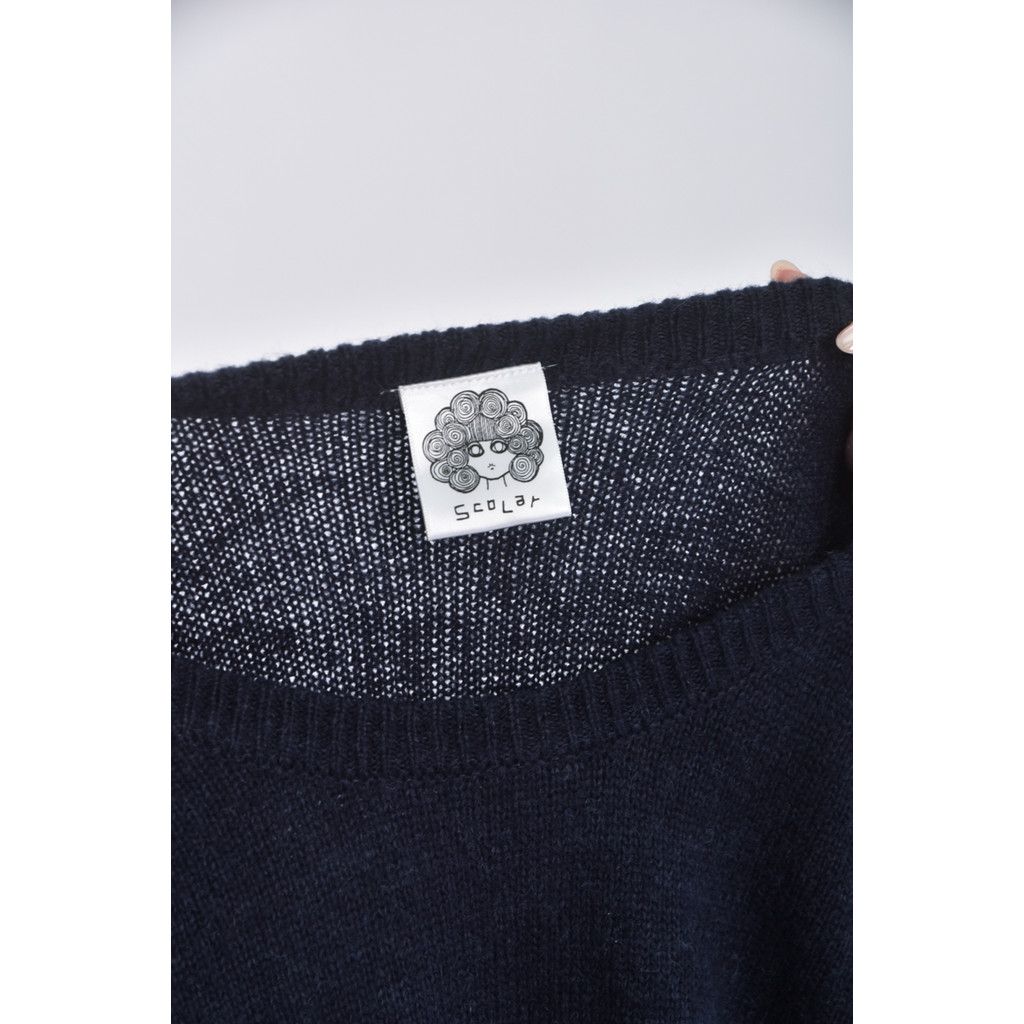 (M) scolar長版藍色長袖上衣二手衣, , large