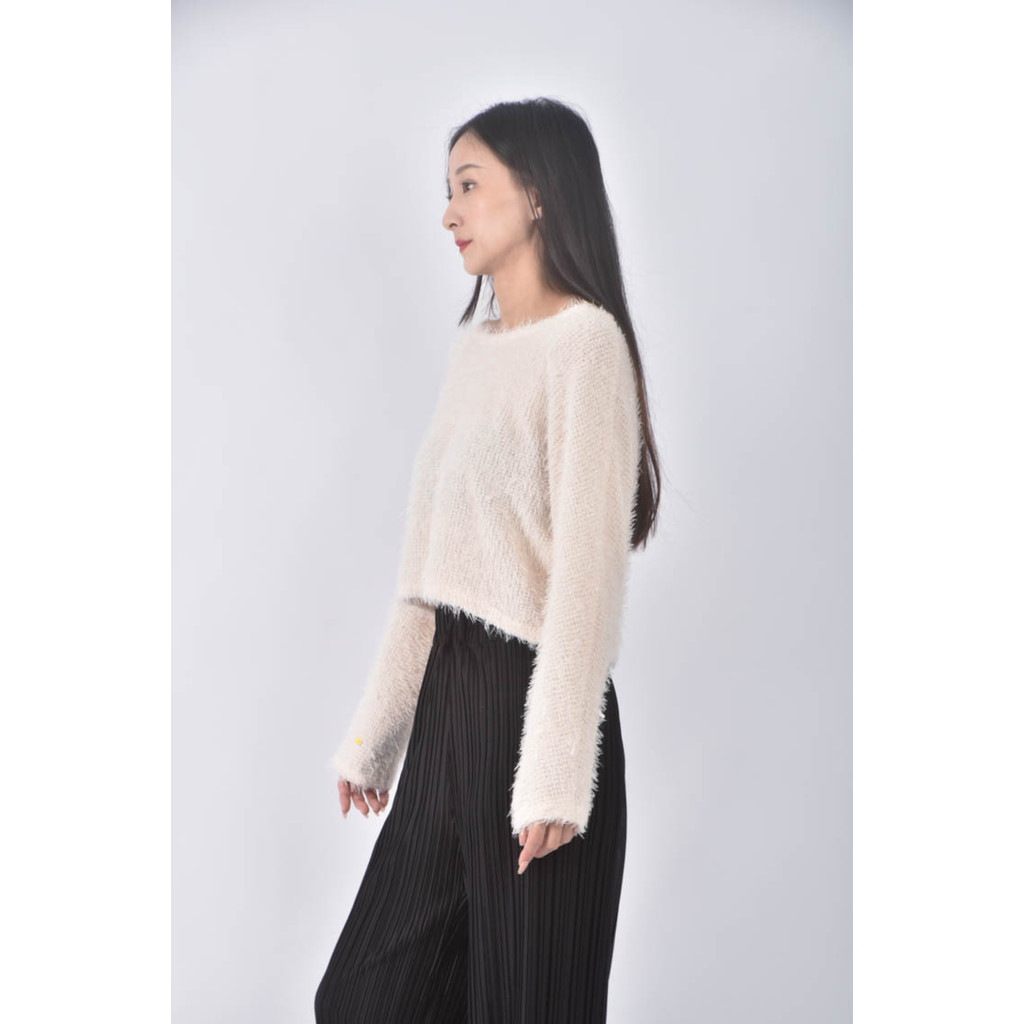 (F) 【又又私服】質感棉質圓領杏色毛衣二手衣, , large