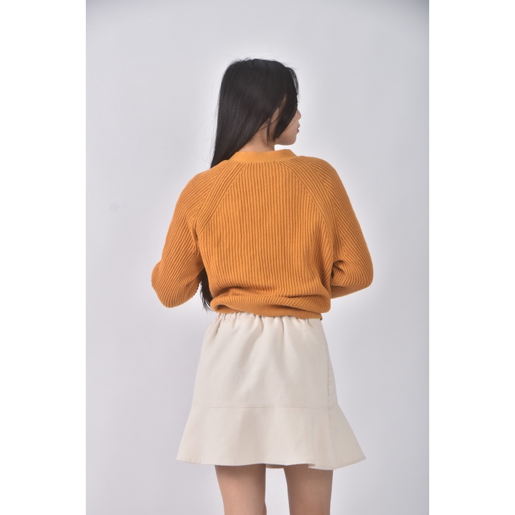 (S) uniqlo質感羊毛棉質V領黃色外套二手衣, , large