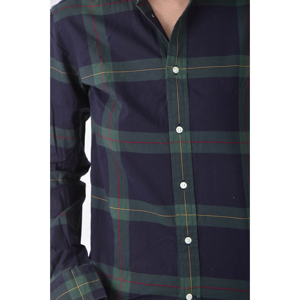 (M) ralph lauren格紋純棉綠色長袖上衣二手衣, , large