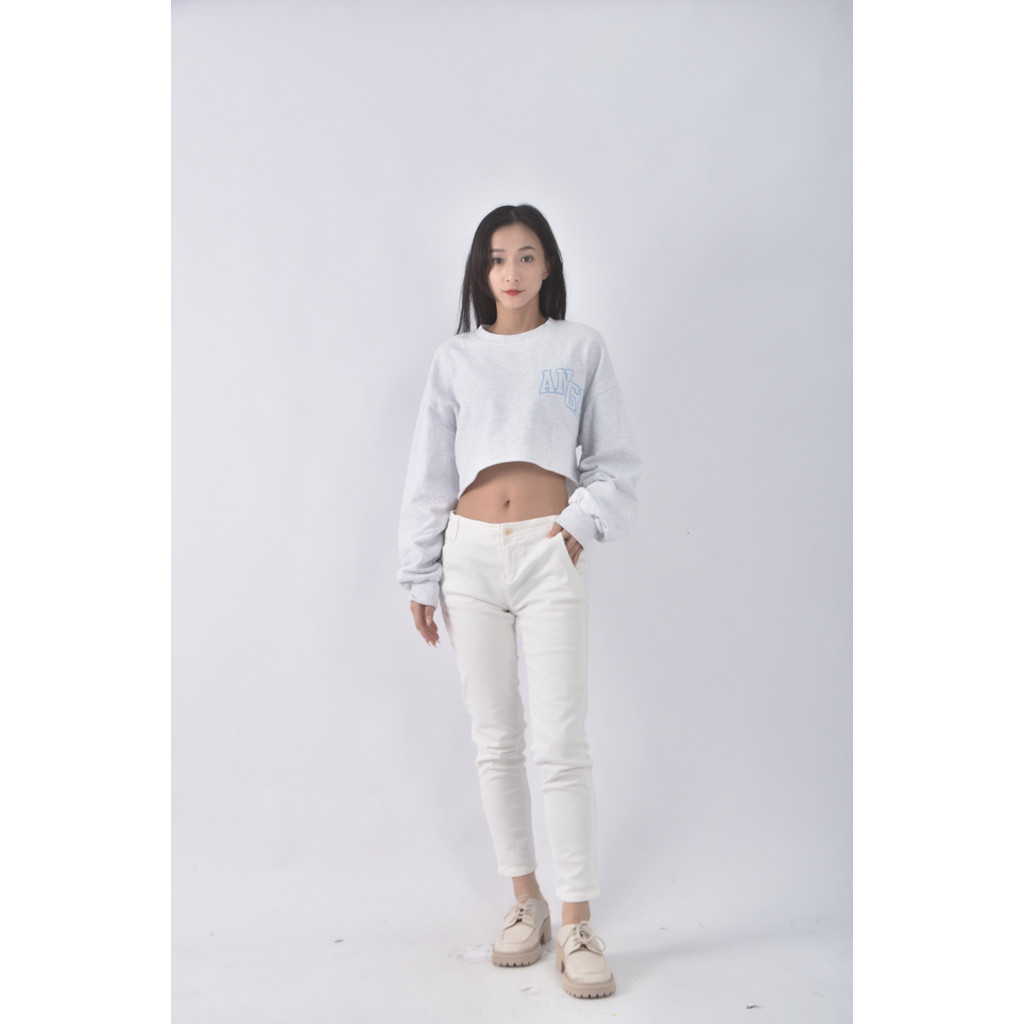 (L) 8gram韓牌簡約白色長褲二手衣, , large