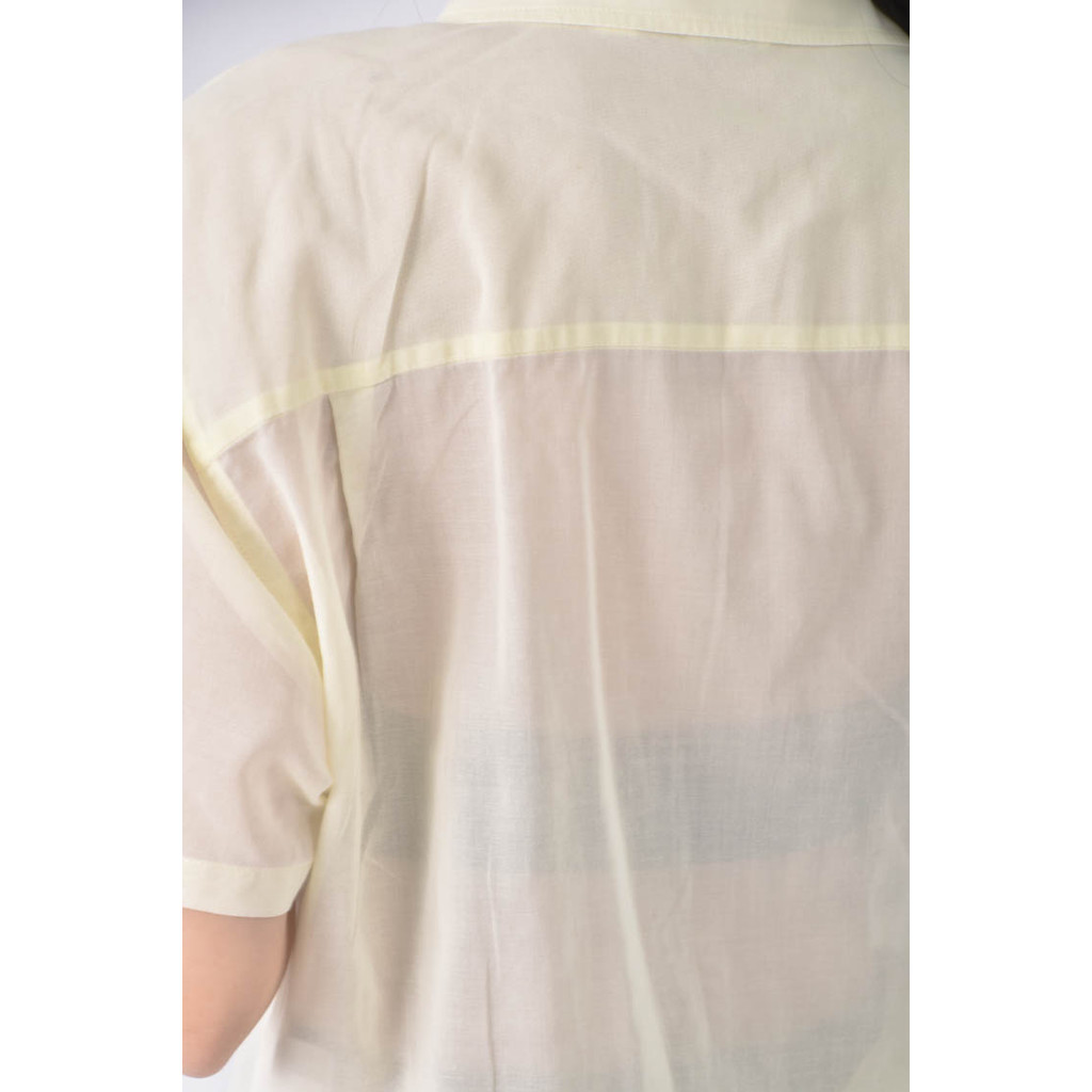 (M) uniqlo前口袋黃色襯衫上衣二手衣, , large