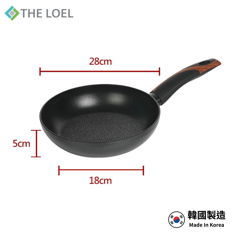 【THE LOEL】韓國天然原礦不挑爐不沾鍋系列-28cm平底鍋, , large